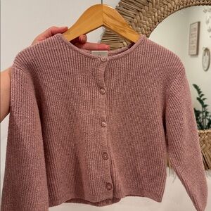 NWOT Zara Toddler Pink Knit Cardigan Sweater